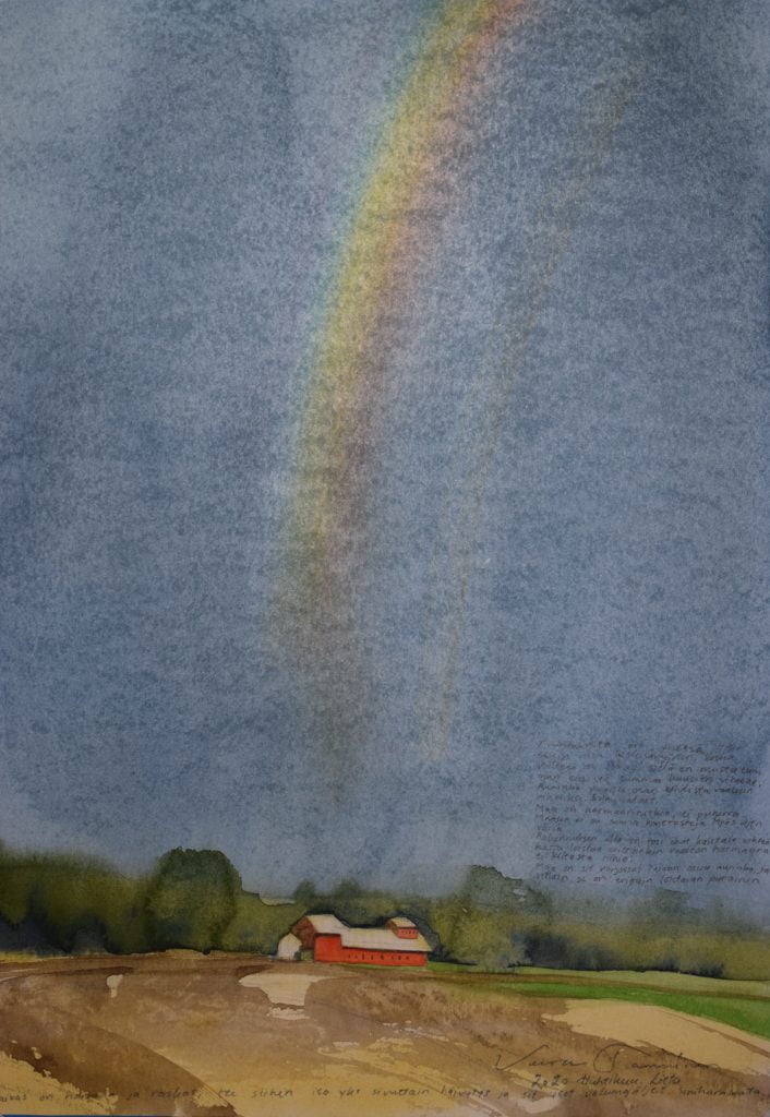 Beautiful painting by Veera Tamminen. Watercolor painting from Finland. Landscape painting by Veera Tamminen from Liedo, Turku